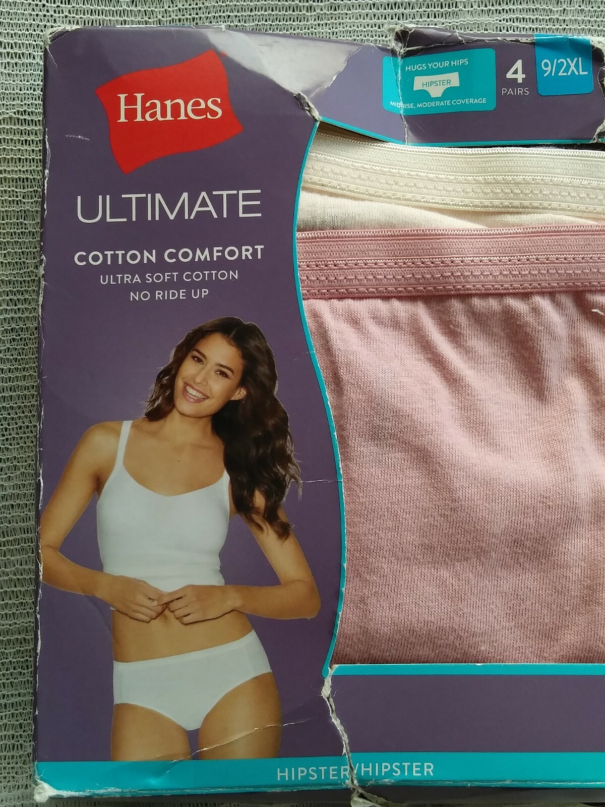 HANES ULTIMATE COTTON COMFORT 4 PACK HIPSTER SZ 9/2XL NIP