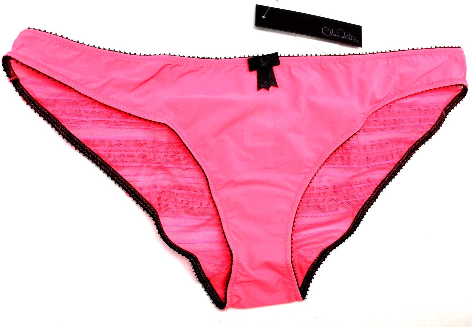 Claudette Sophia Ruffled Back Bikini Panty Lingerie Underwear Panties Hot Coral