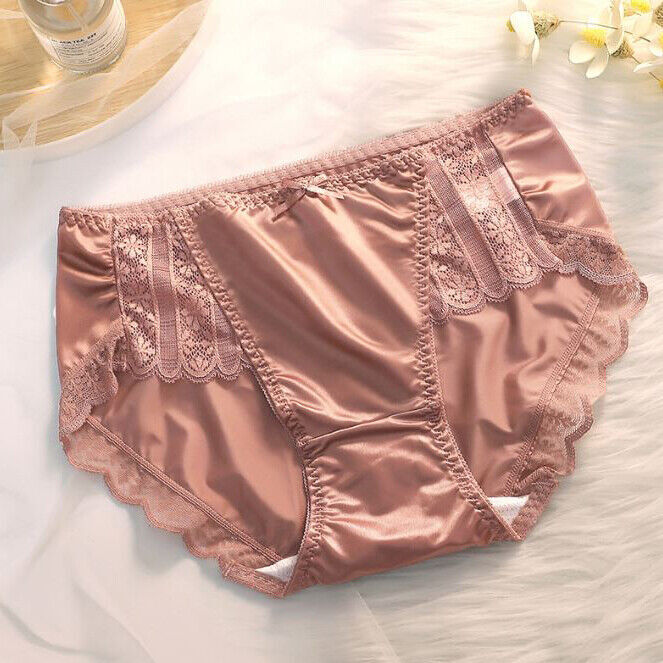 1/5 Pack Lot Women Briefs Bikini Side Lace Satin Panties Undies Satin Silky Cool