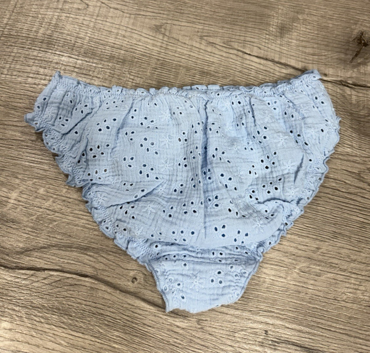 Intimately FP Home Grown Stretch Cotton Eyelet Panties Misty Blue Size XL 01029