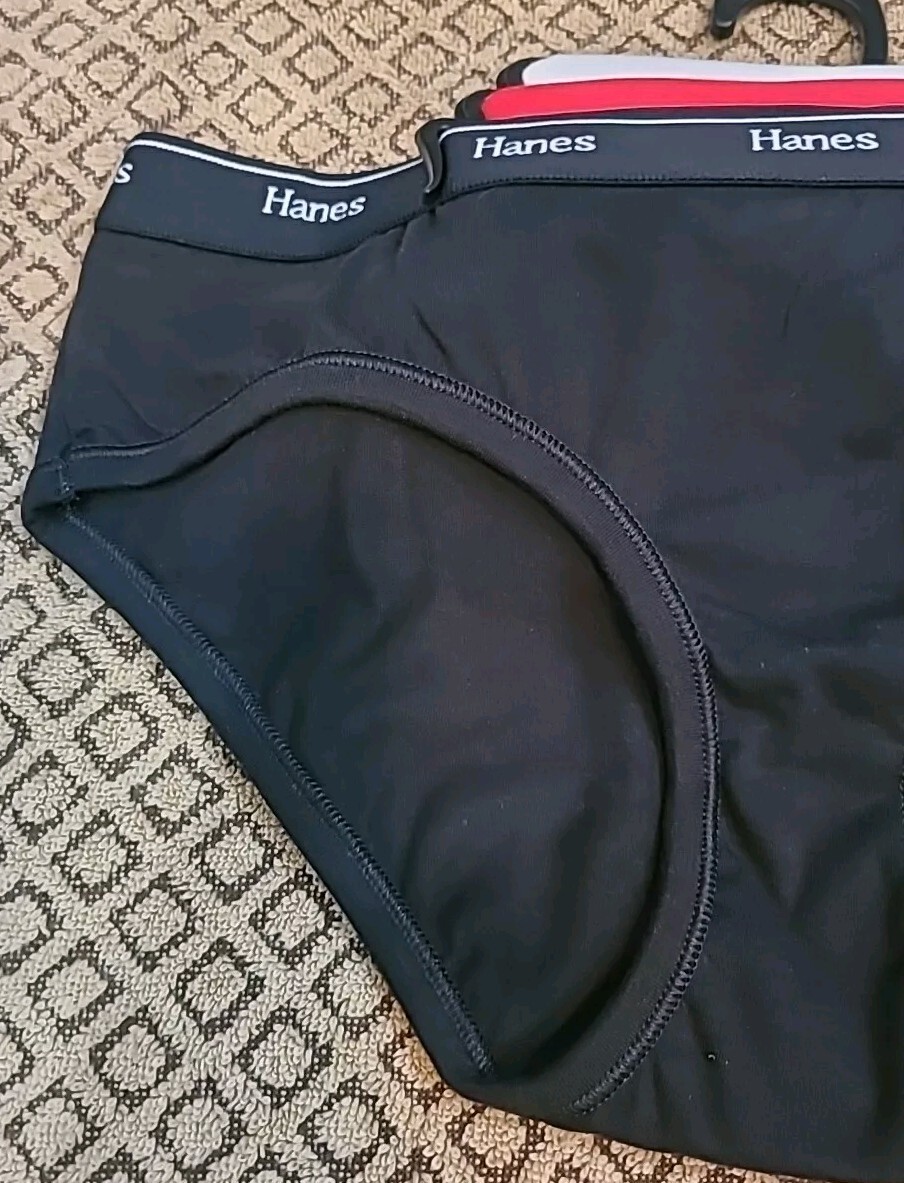 HANES LOGO LASERBOND 3 Pr Hipster Panties Breathable Stretch Cotton 6/M nwt