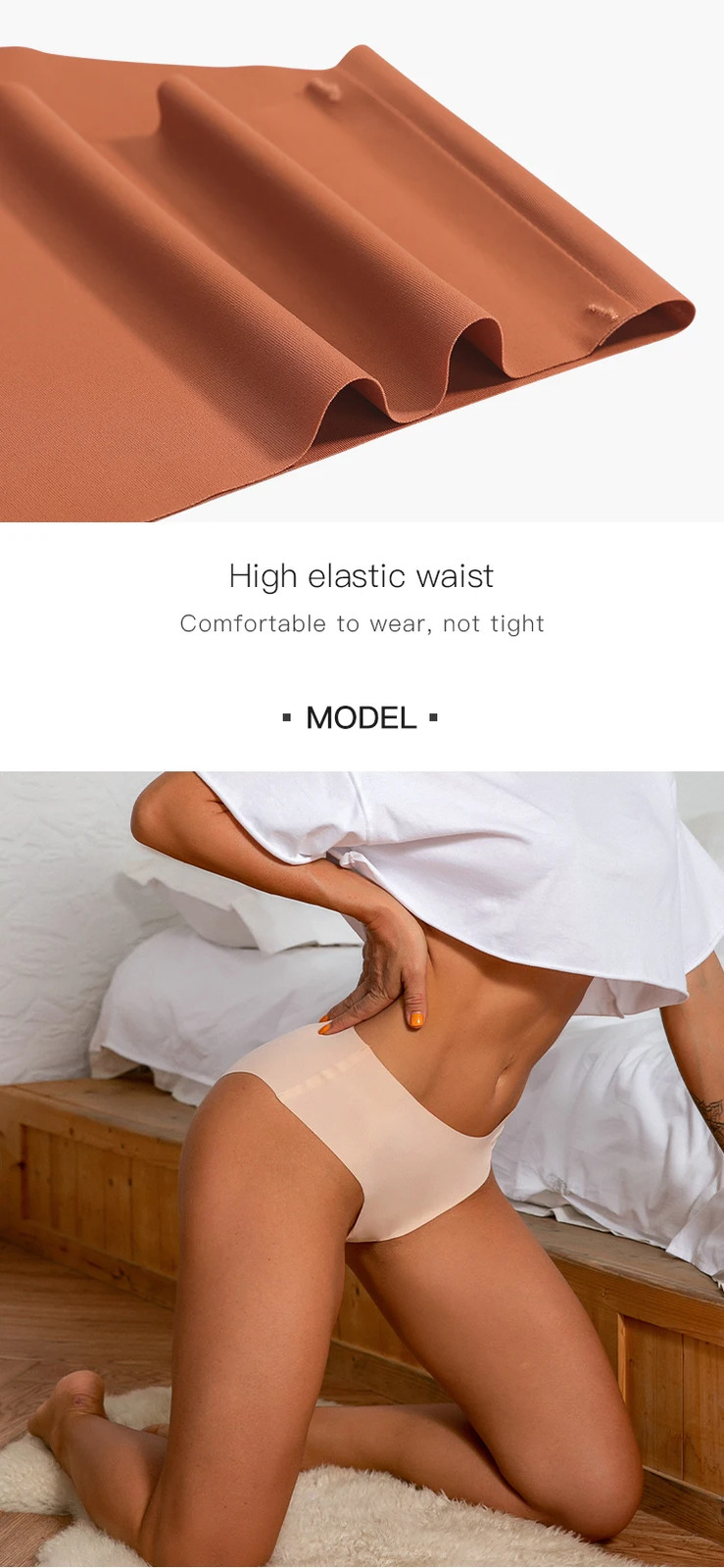 Seamless Panties Briefs Mid Rise Invisible Breathable Soft Comfort Women Wear