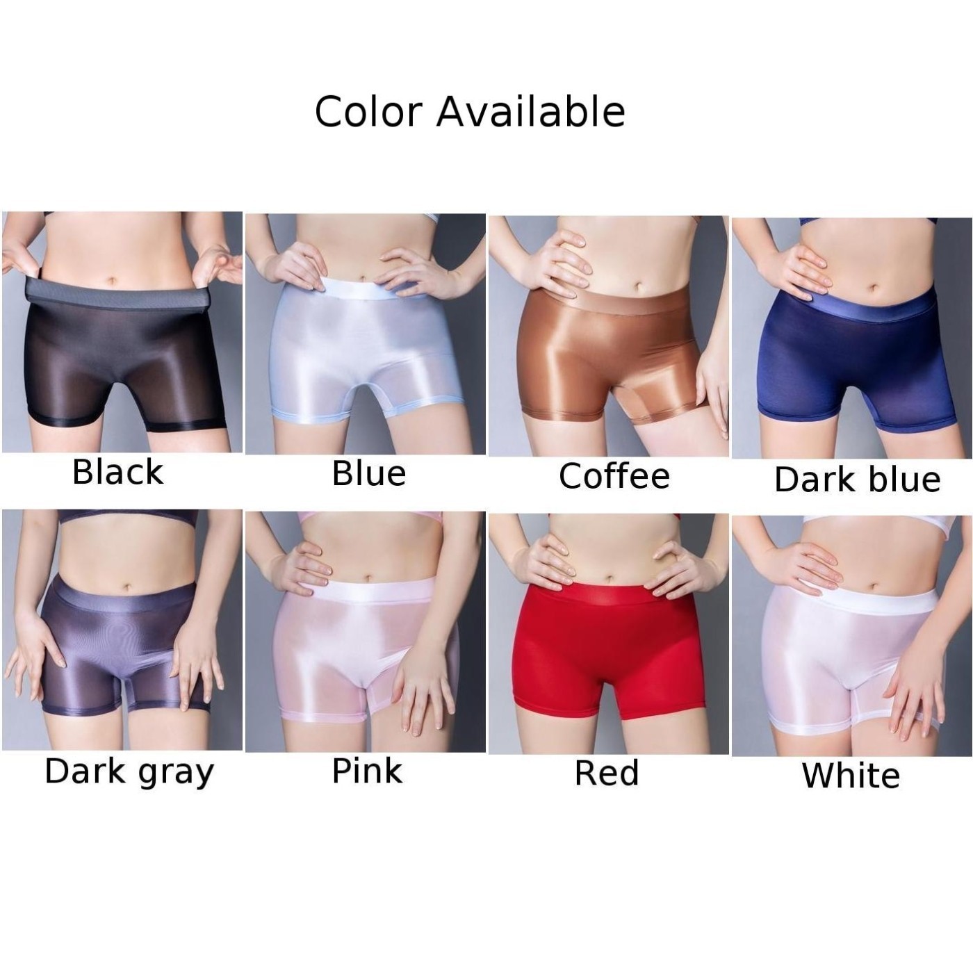 Women Shiny Glossy Boxer Shorts Safety Underwear Short Pants Panties Lingerie
