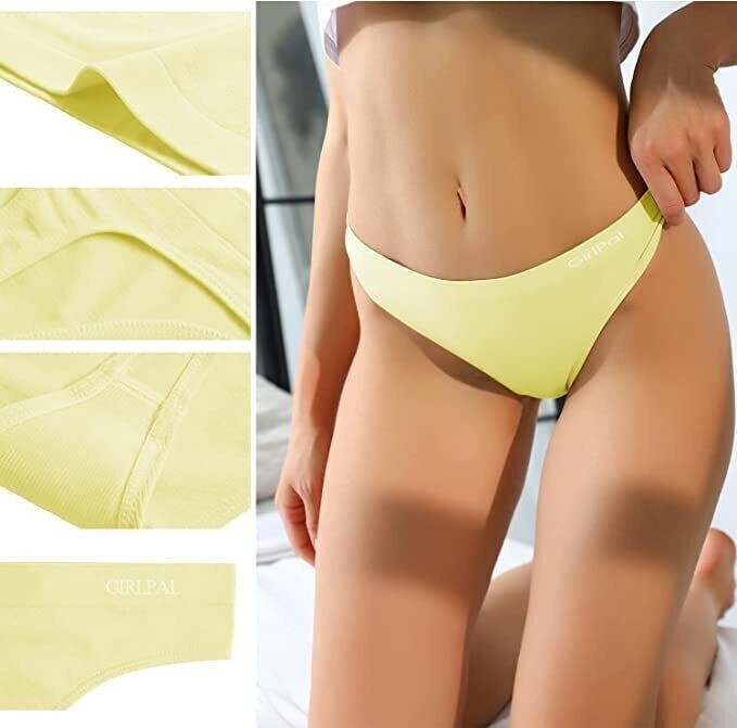 G-String Thongs Seamless Midrise Antibacterial Invisible Yellow L/XL BR23