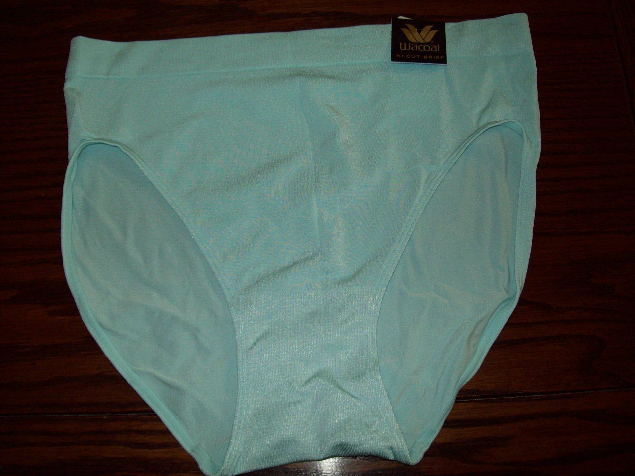 NWT WACOAL B-SMOOTH NYLN/SPANDX HI-CUT BRIEF PANTIES ROUCHED 834175 443 AQUA XL