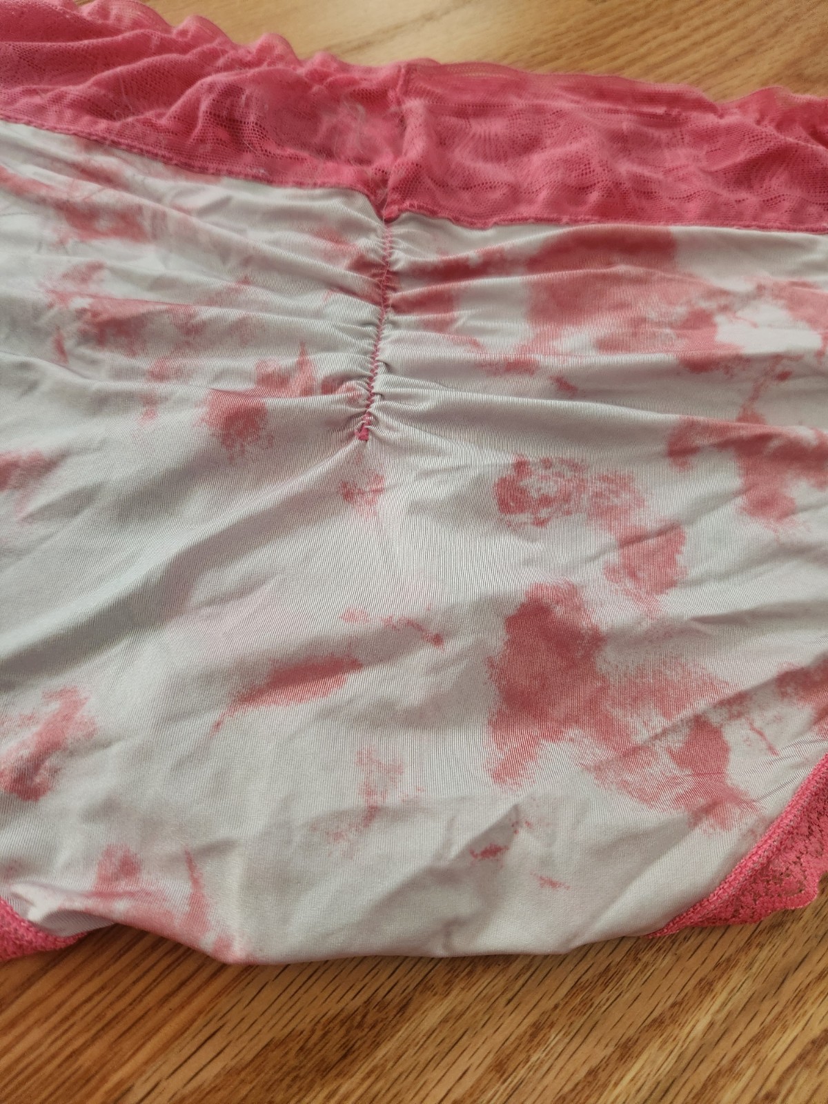 Vtg No Boundaries Multicolored Brief Panty Size L Lace Waistband Scrunched Butt