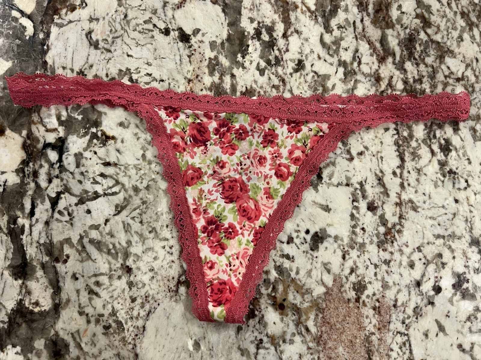 True Vintage Victoria’s Secret Sexy Little Things Satin & Lace Thong Medium