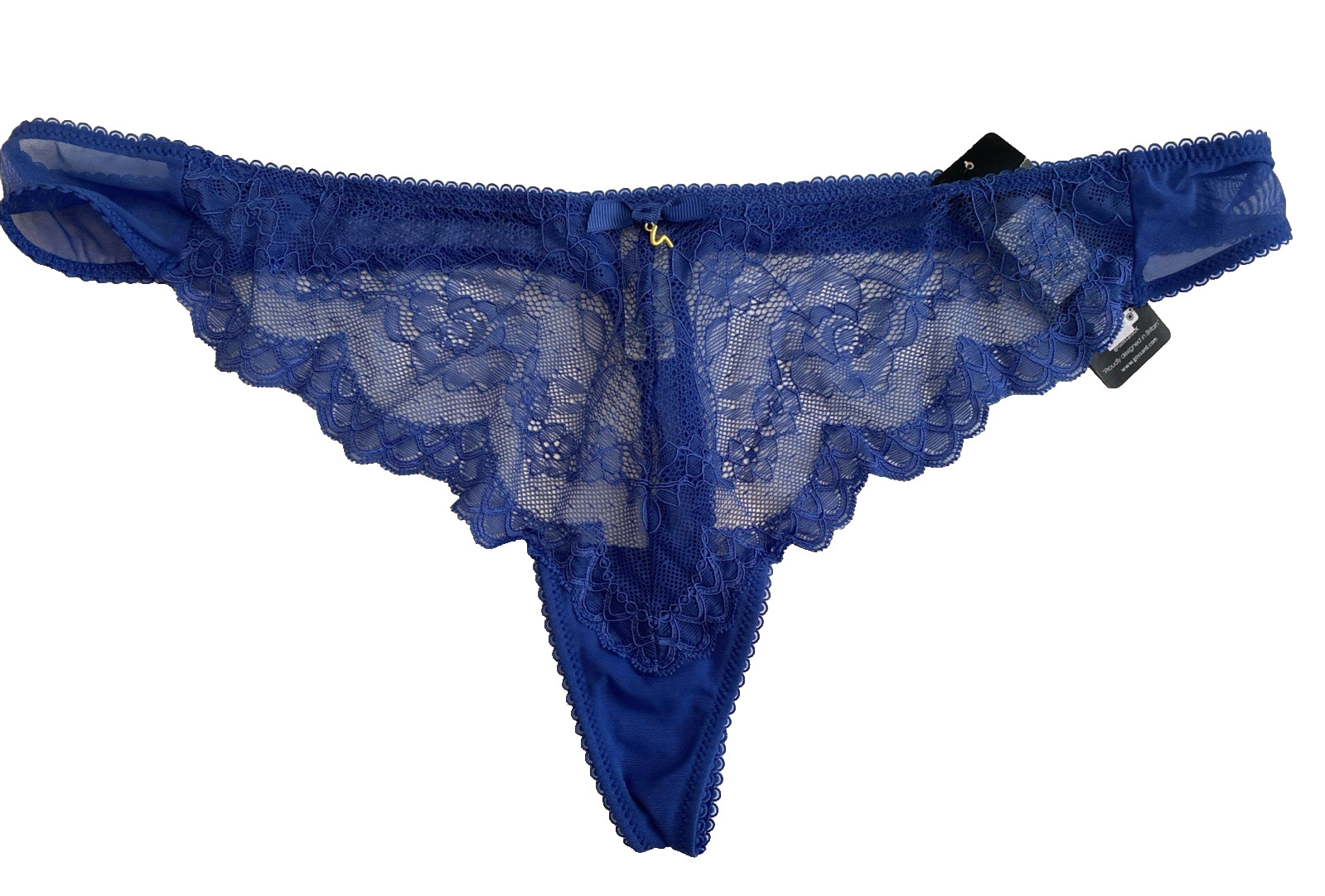 Gossard Superboost Lace China Blue Thong 14 – 16 Large Sheer Panties Knickers