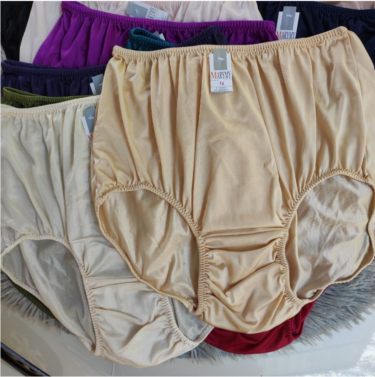 Granny Panties Underwear Nylon Silky Soft Brief Panty Size Plus Waist -48 ” x12
