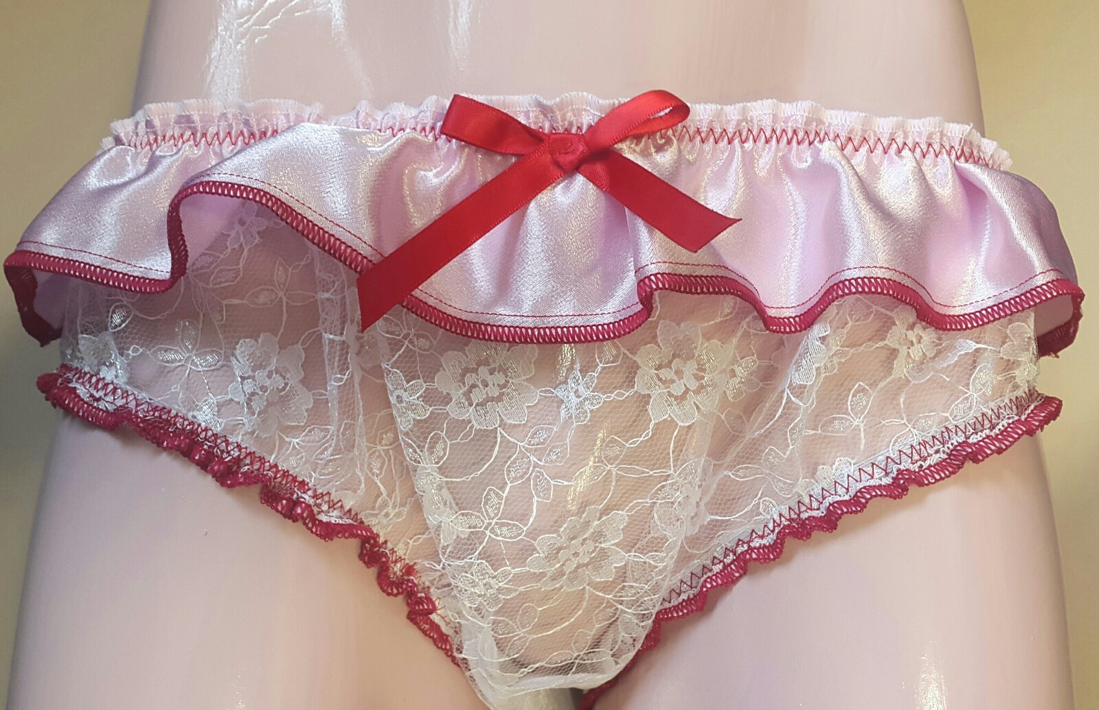 🌸MADE TO ORDER* full Lace SISSY Knickers with satin ruffle..any size🌸