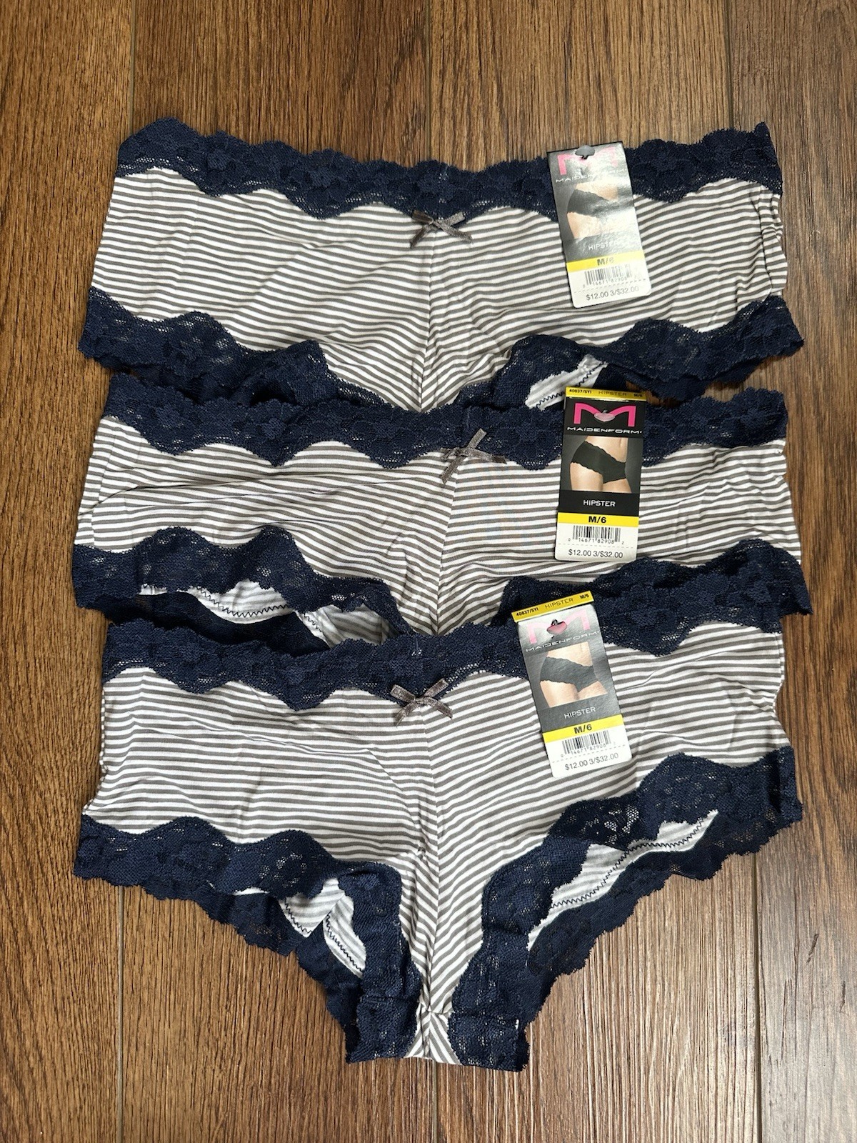 NWT SEXY!! (3) Maidenform Hipster Panties 40837 Size 6