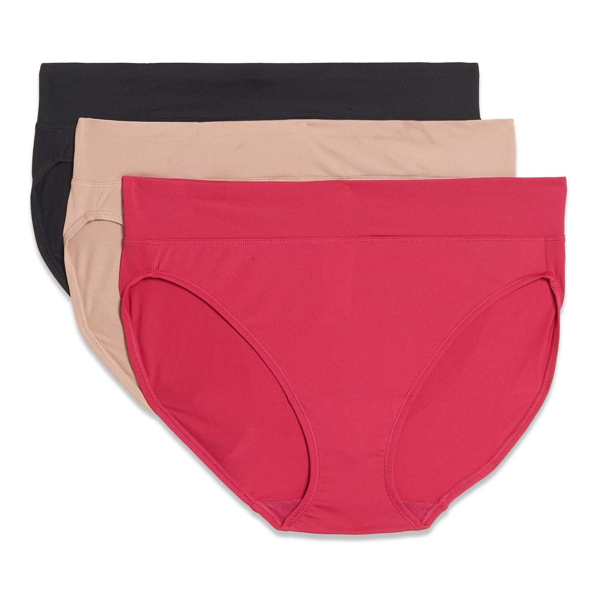 Warner’s Women’s Microfiber Hi-Cut 3-Pack Black/Toasted Almond/Vivacious