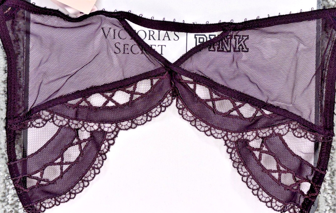 Victoria’s Secret Very Sexy NWT Medium Purple Laces Out Open Back Bikini Panty