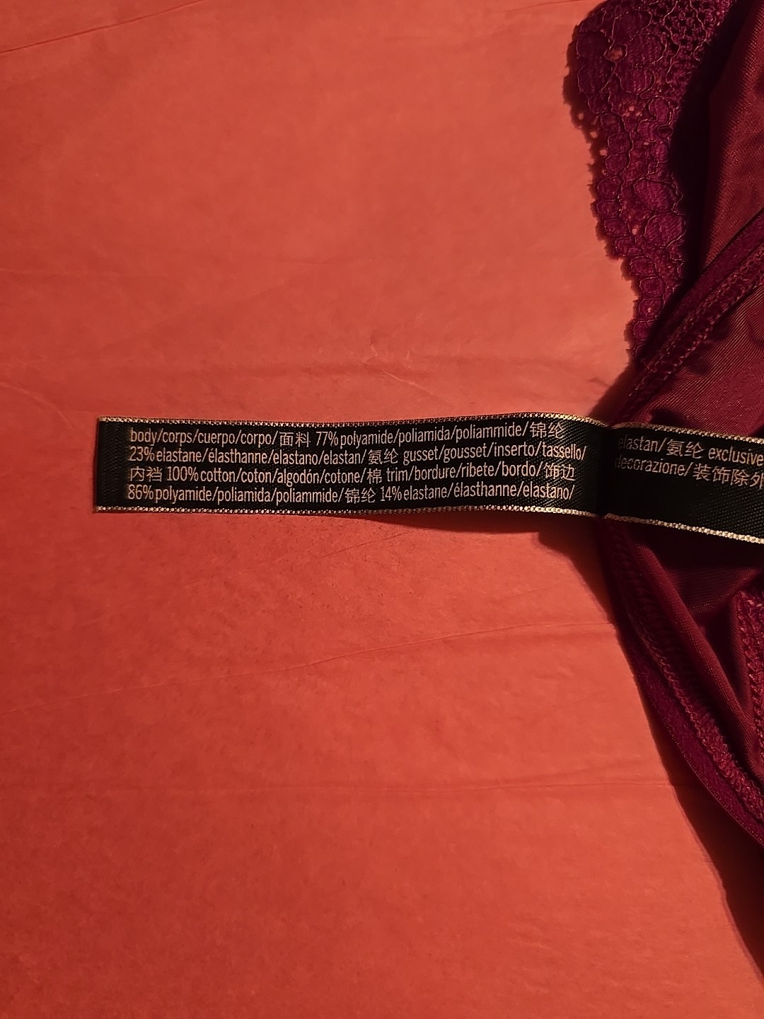 Victoria’s Secret Very Sexy Cheeky Panties Med. Burgandy/Plum W/ Tassel On Back