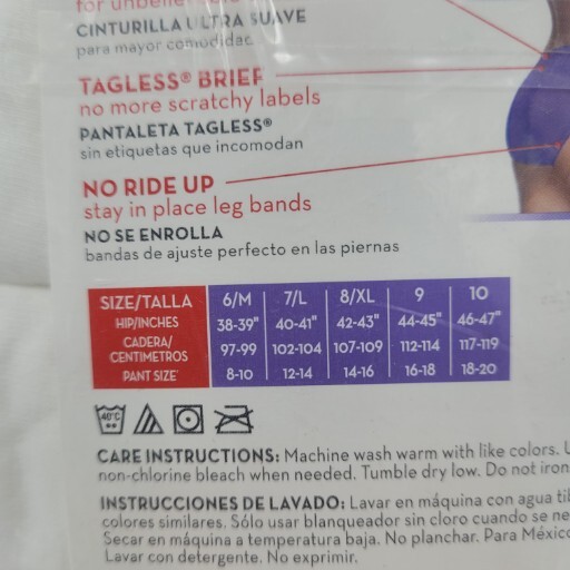 Hanes Women’s Cotton Brief Panties Size 9 White 10 Pack Cool Comfort Tagless NEW