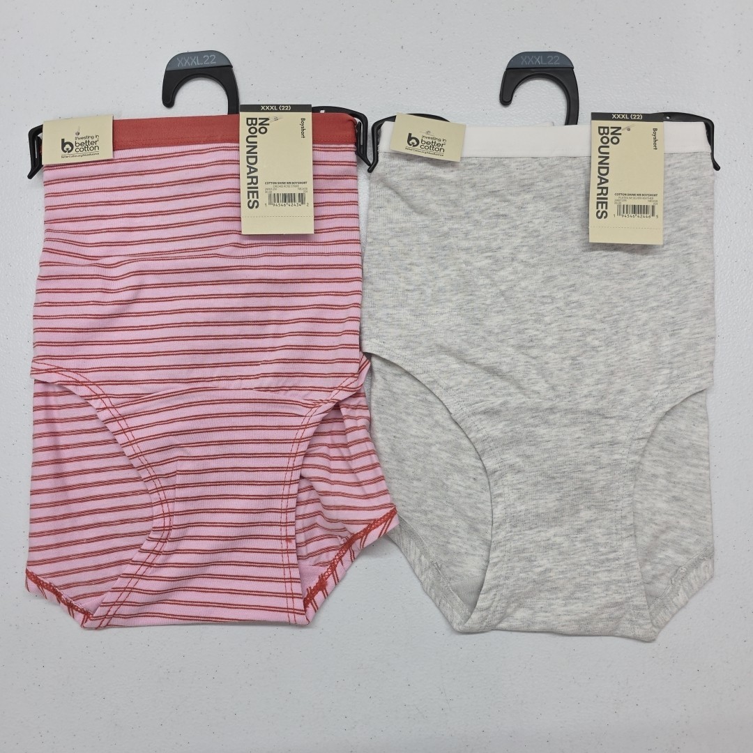 No Boundaries Women’s Boyshort Cotton Panties 2 Pack Size XXXL (22W) New Undies