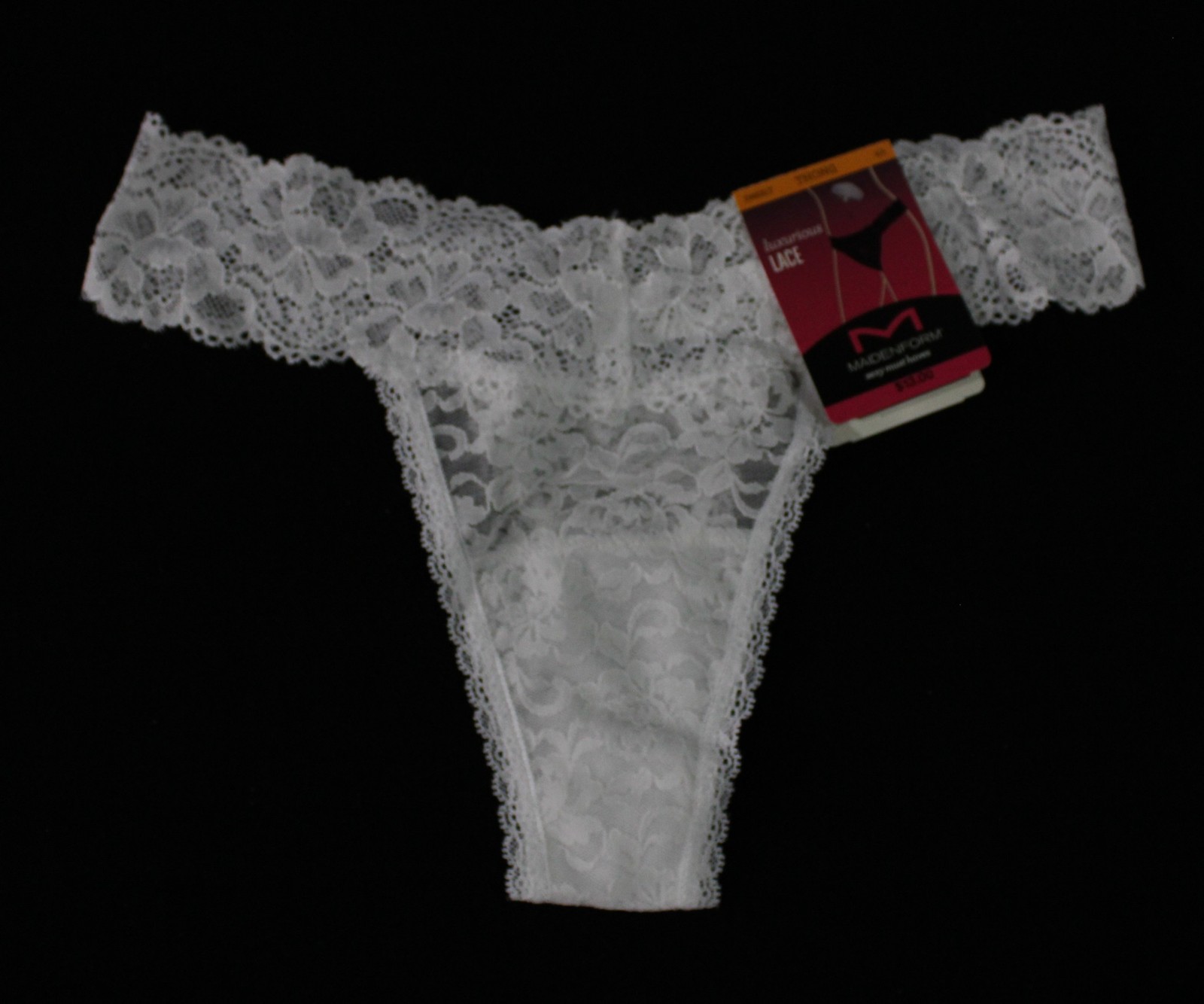 Maidenform Women’s Sexy Must Haves Lace Thong AC2 White Size: 5 (Small) NWT