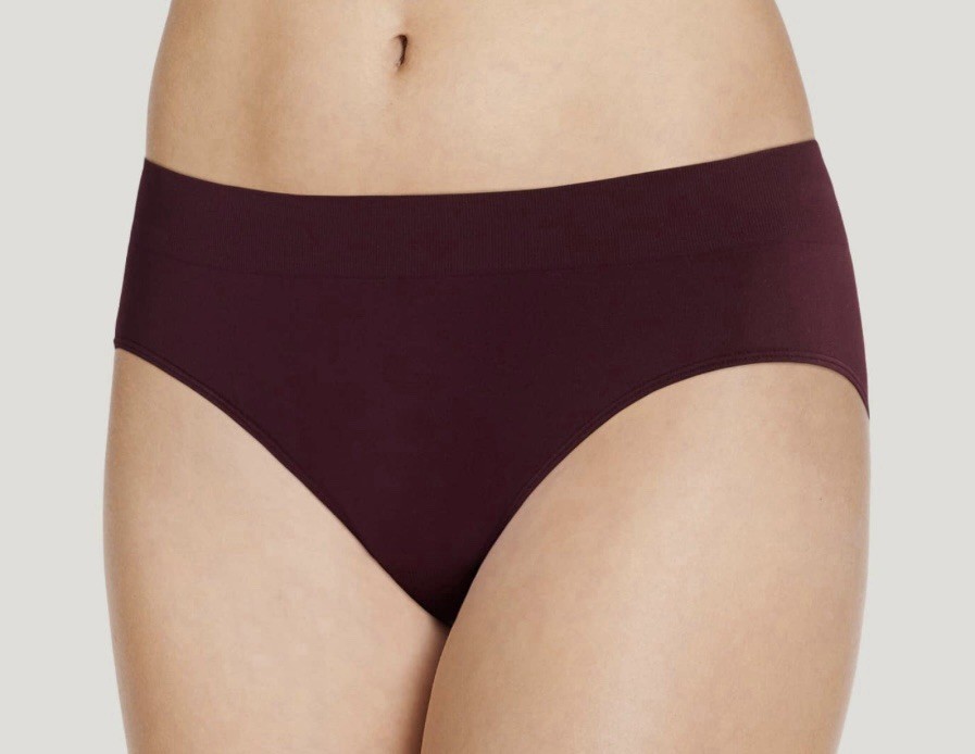 Jockey 3-Pack Size 9/XXL Black/Burgundy/Beige Underwear Ecco SeamFree Hipsters
