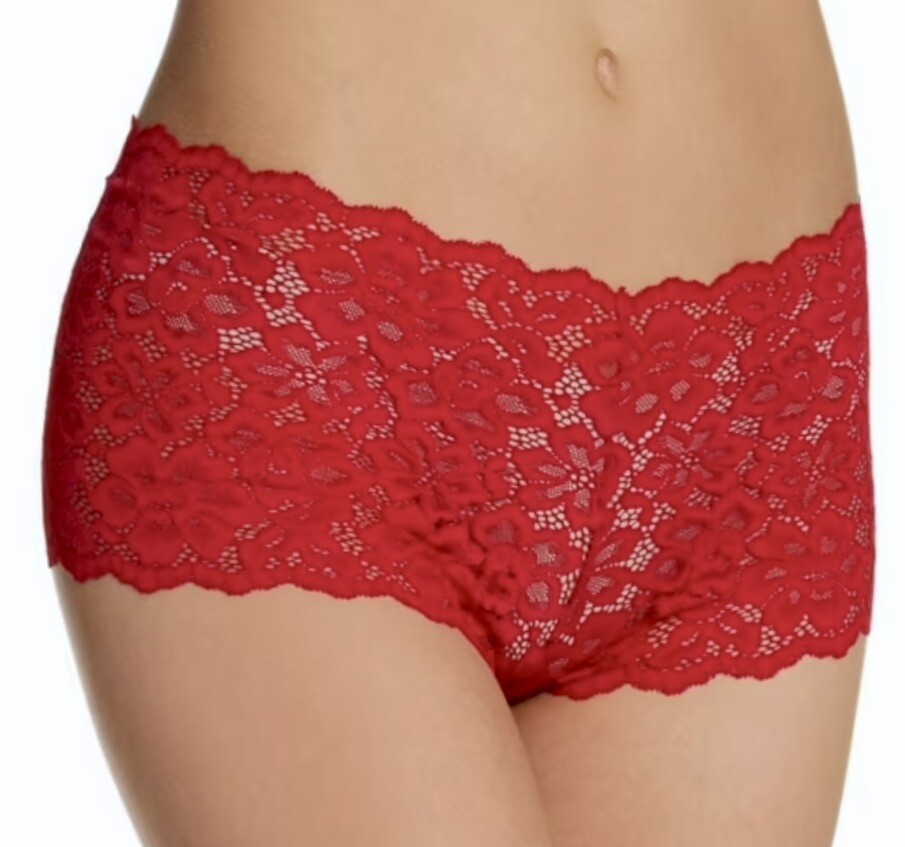 MAIDENFORM Sexy Must Haves Sunset Red Lace Cheeky Boyshort Panty Womens L 7 XL 8