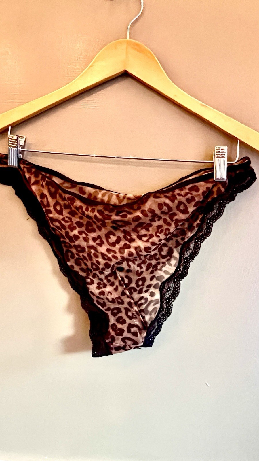 BLUSH Intimates Panties Sheer Mesh Leopard Animal Print Cheeky Large Underwear