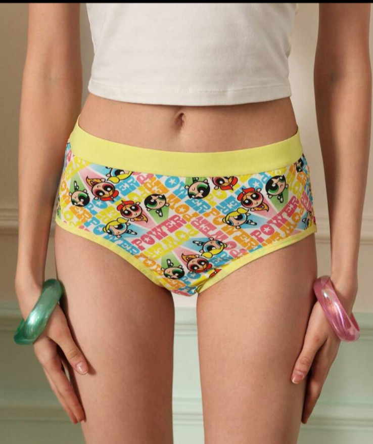 THE POWERPUFF GIRLS X SHEIN Women’s Cartoon Print Boyshort Shortie Panty XL