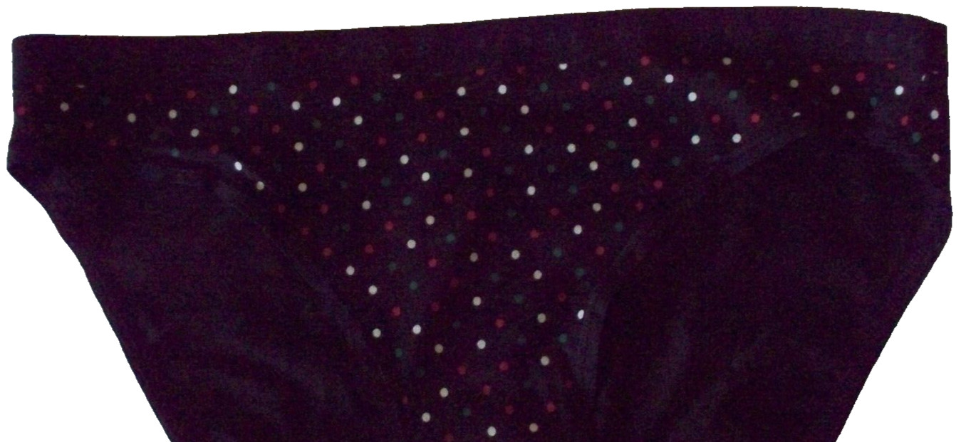 S Black w Red Green White Dot Stretch COTTON Victoria’s Secret BIKINI Pantie