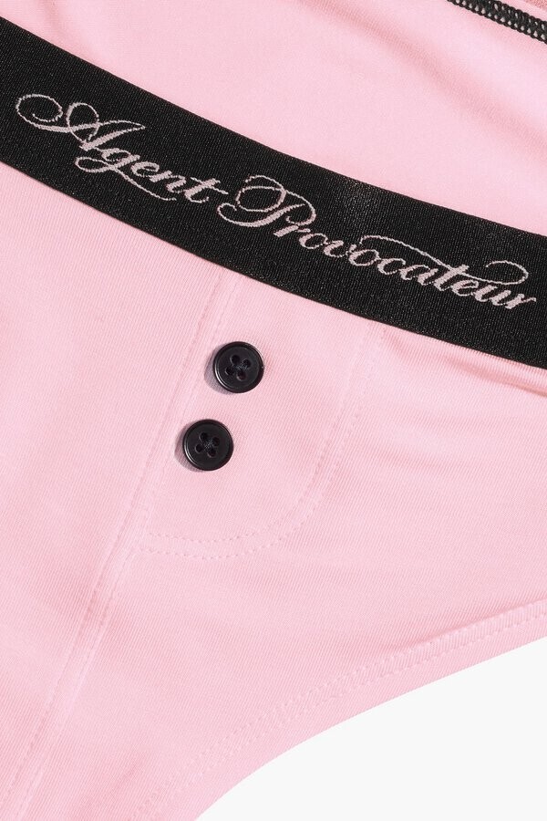 AGENT PROVOCATEUR CLEA SOFT PINK BRANDED BOXER BRIEF LARGE AP4 BNWT
