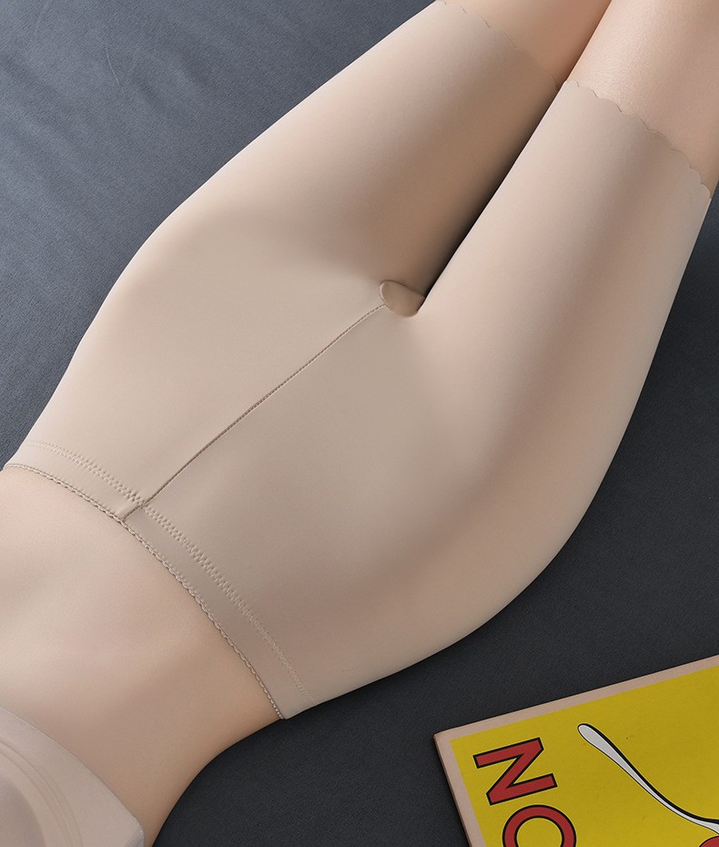Women Long Leggings High Waist Ice Silk Seamless Plus size Underpant 91931