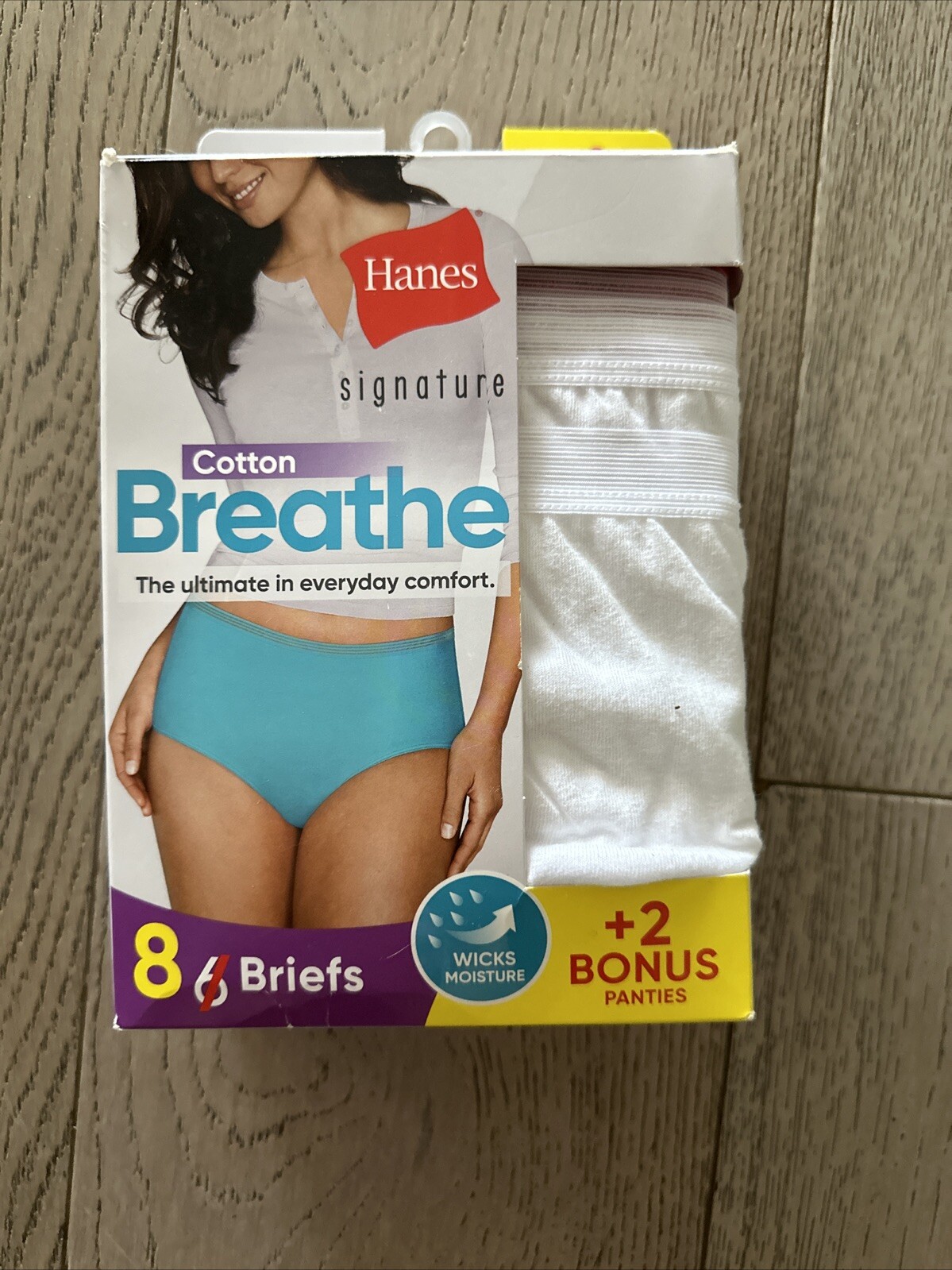 Women’s Hanes Size 7 Breathe, Briefs 8 Pack – 100% Cotton