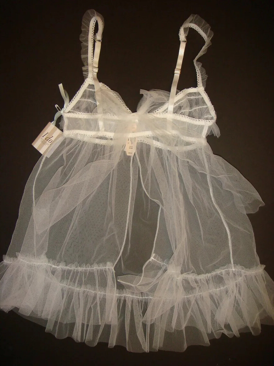 Victoria’s Secret S BABYDOLL+panty lot I DO BRIDE just married BLUE white BRIDAL