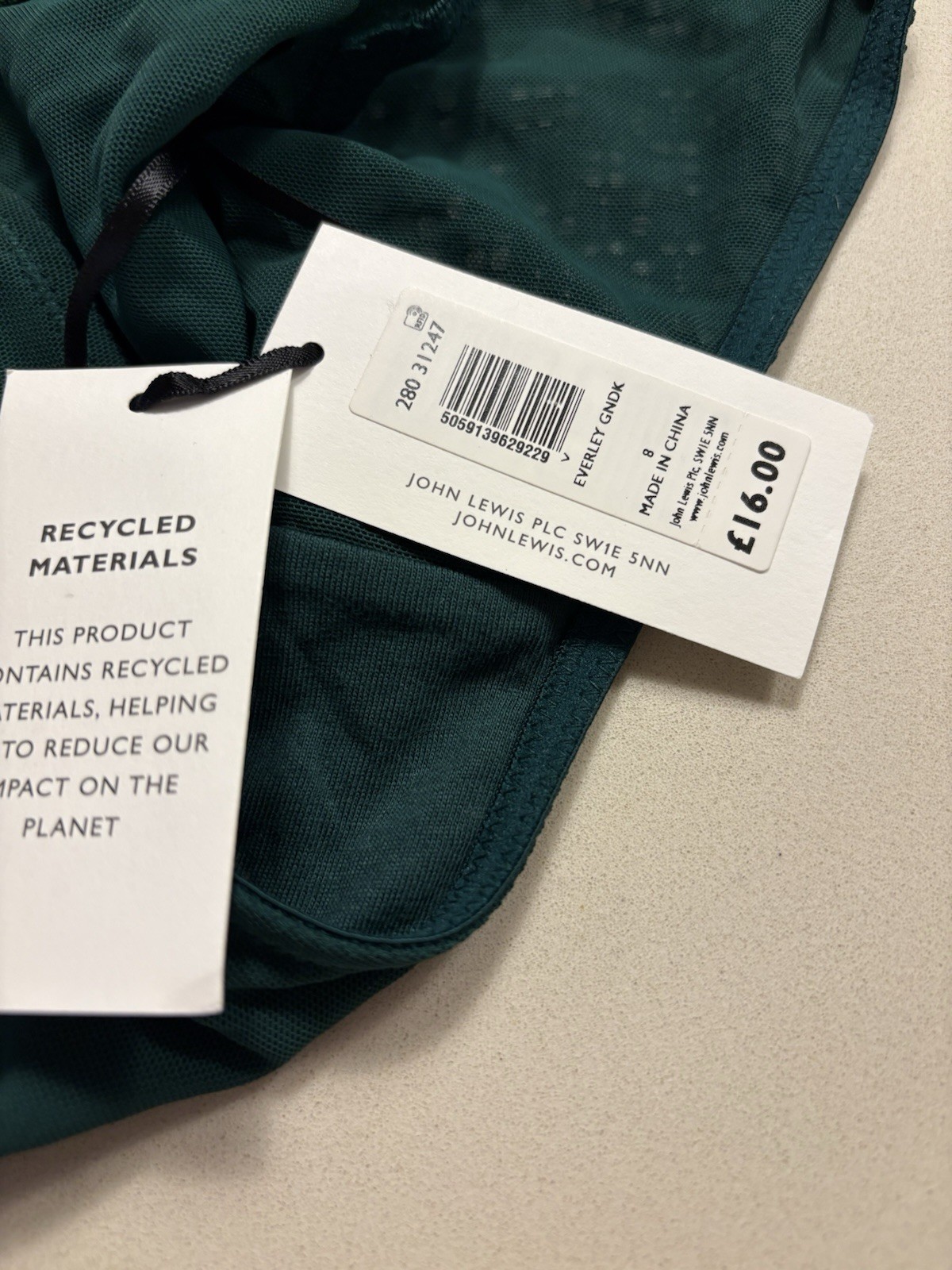 John Lewis Size 8 BNWT Dark Green Knickers