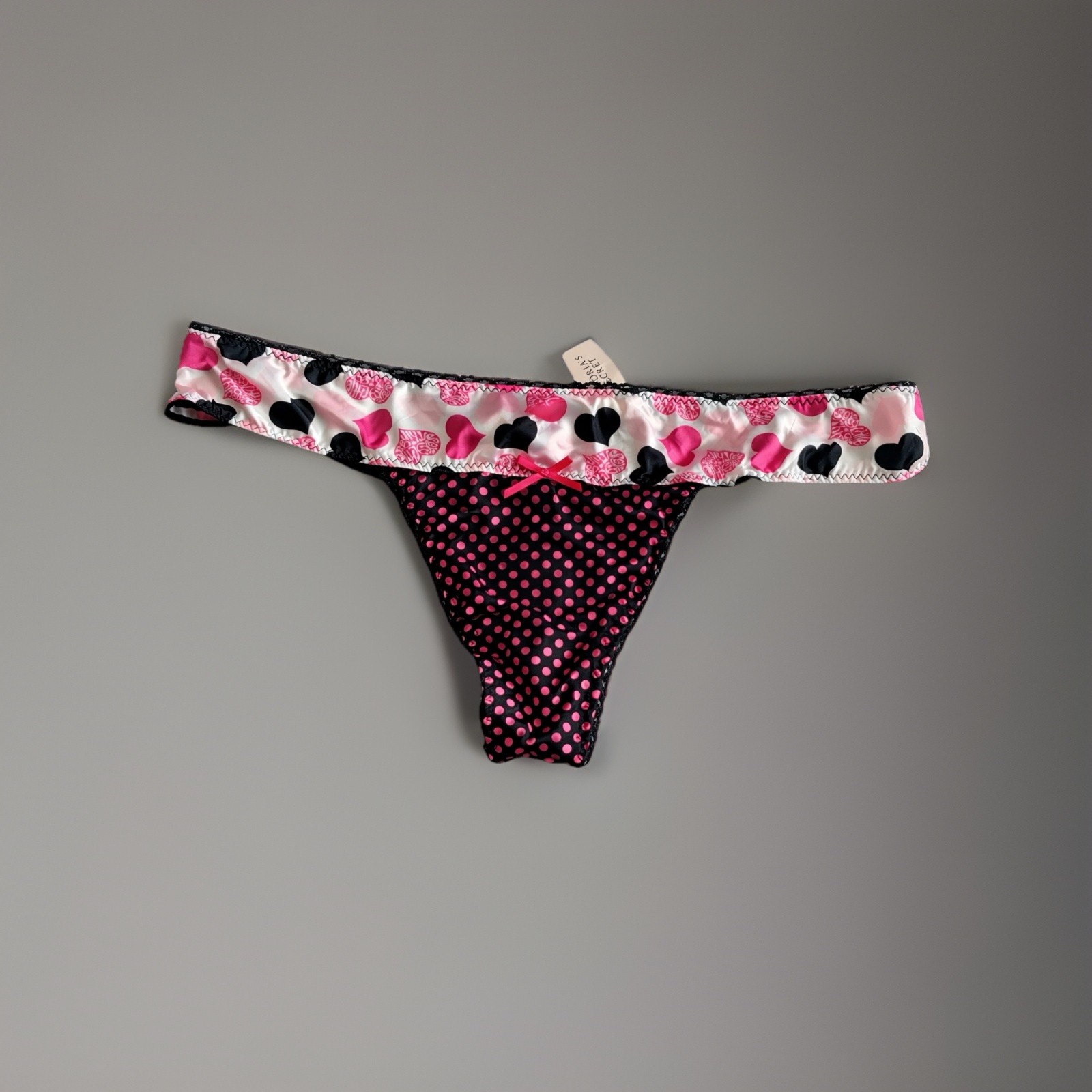 Vintage Victoria’s Secret Silky Satin Sexy Little Things Lace Up Thong Y2K NWT
