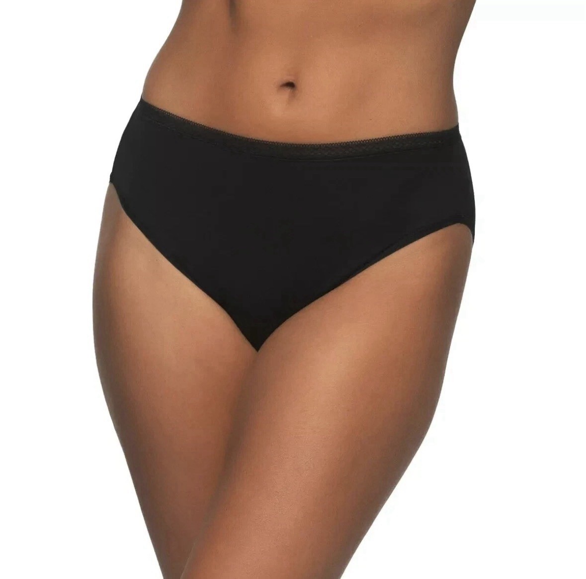 Felina Women’s 6-Pack Pima Cotton Hi-Cut with Lace Trim Panties, Multicolor, L