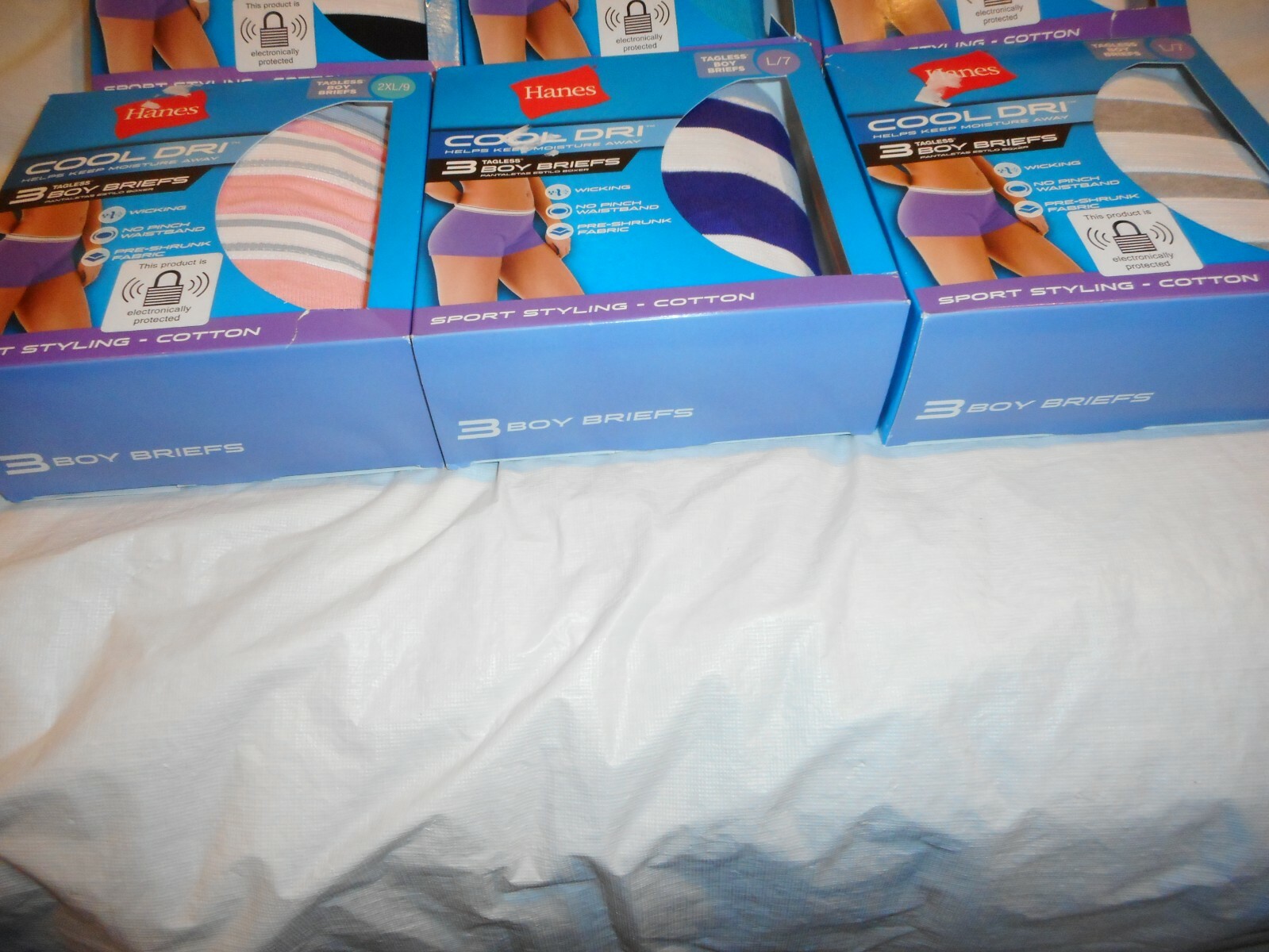 N/W/B Hanes Cool Dri 3 Boys Briefs Different Colors SIZES L/7,XL/8,& 2XL/9