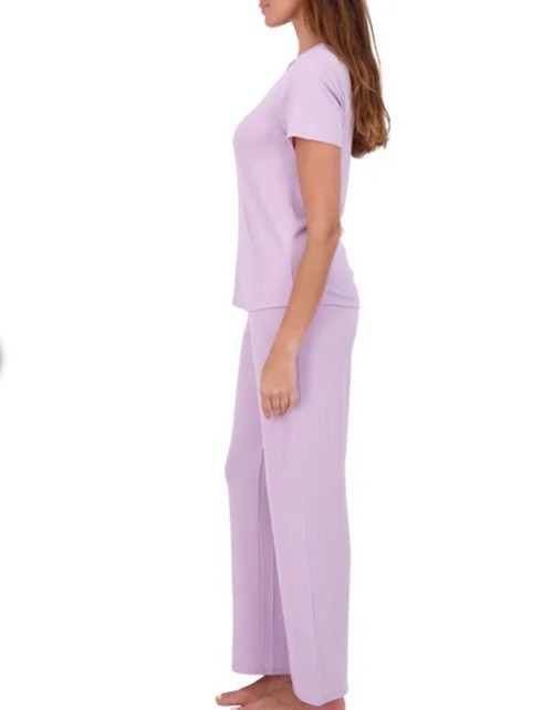 Live 2 Lounge Women’s 4 Piece Pointelle Lounge Wear Pajama Set, Purple,Large NWT