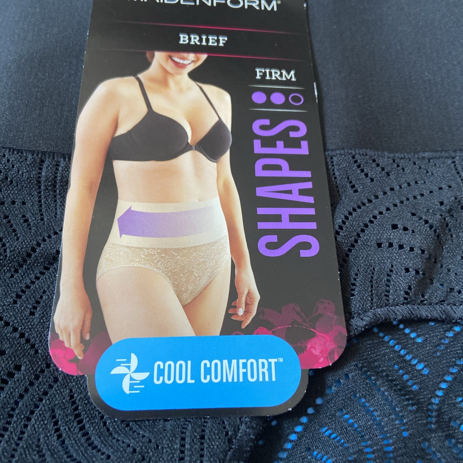 NEW! MAIDENFORM BLACK SHAPING BRIEF / SIZE 8 / X-LARGE