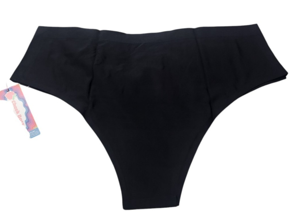 Cheek Boss Panty Womens XL Cheeky Underwear Panties Solid Black