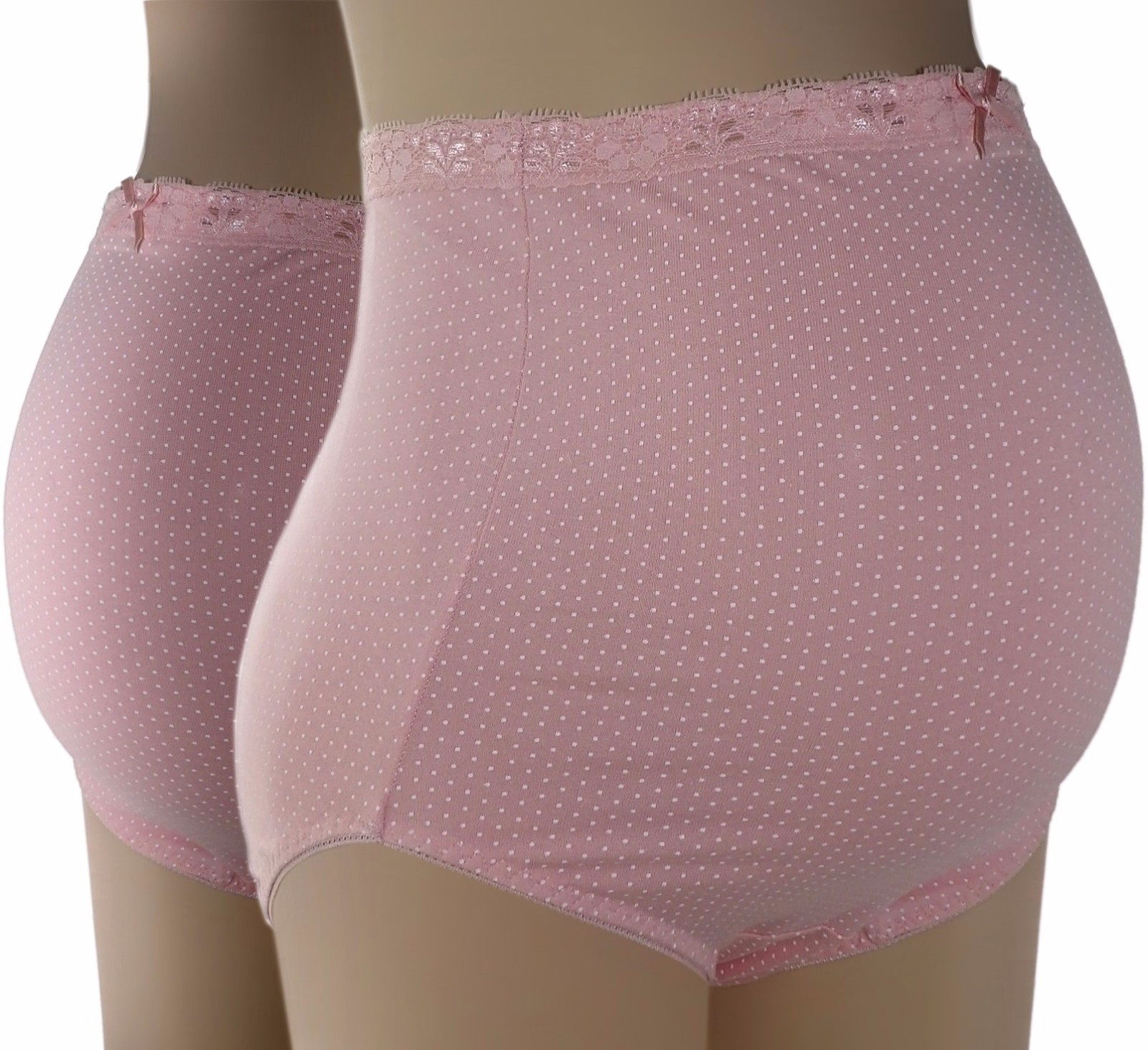 2-Pack Soft Cotton Lace Band Maternity Panty, Skin Pink