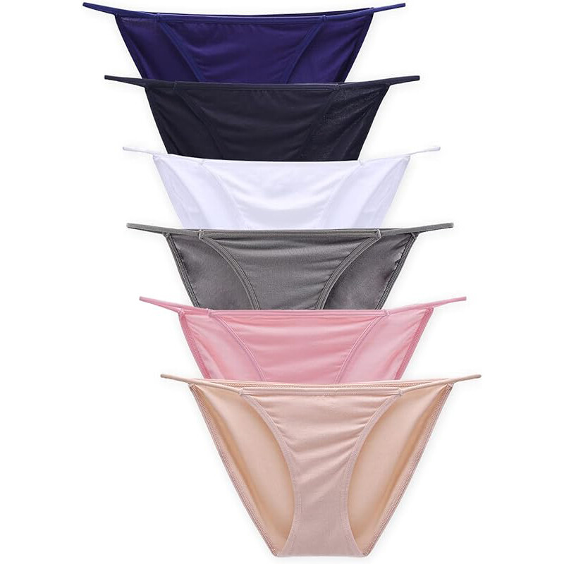 6 Pcs Womens Sexy Bikini Panties String Thongs High Leg Lingeries Underwear