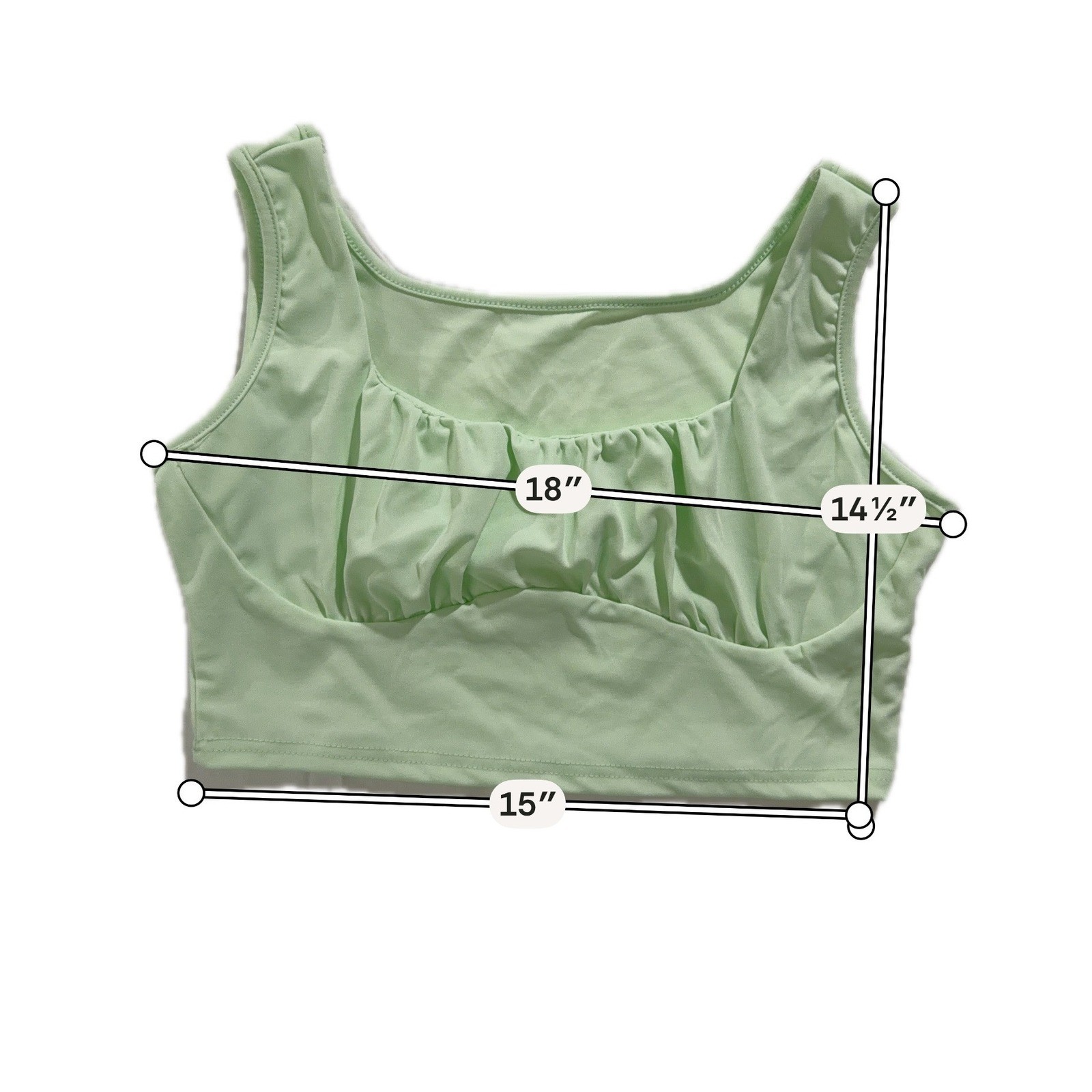 Green Ruffle Lounge Set Crop Tank & Shorts Elastic Waist XL