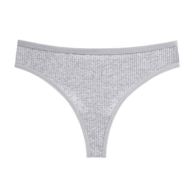 6 Packs Lot Sexy Womens Panties Thong G string Ribbed Cotton Underwear Lingeries