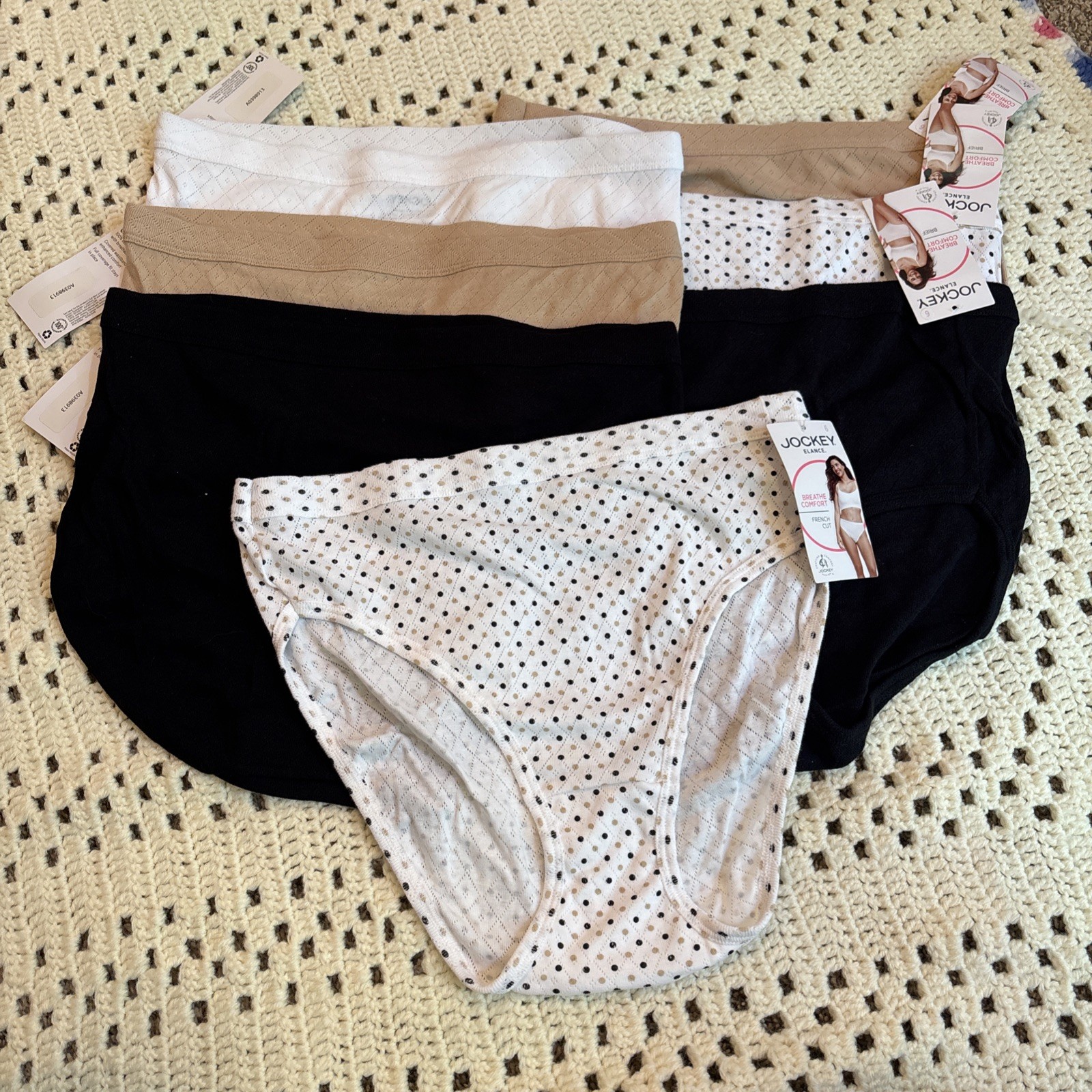 NWT Lot Jockey Elance Breathe Comfort French Cut Size 6- 7 Pairs 100% Cotton ￼