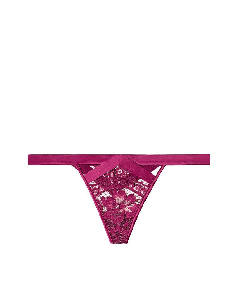 Victoria’s Secret Very Sexy Satin Lace V-String Panty Deep Purple