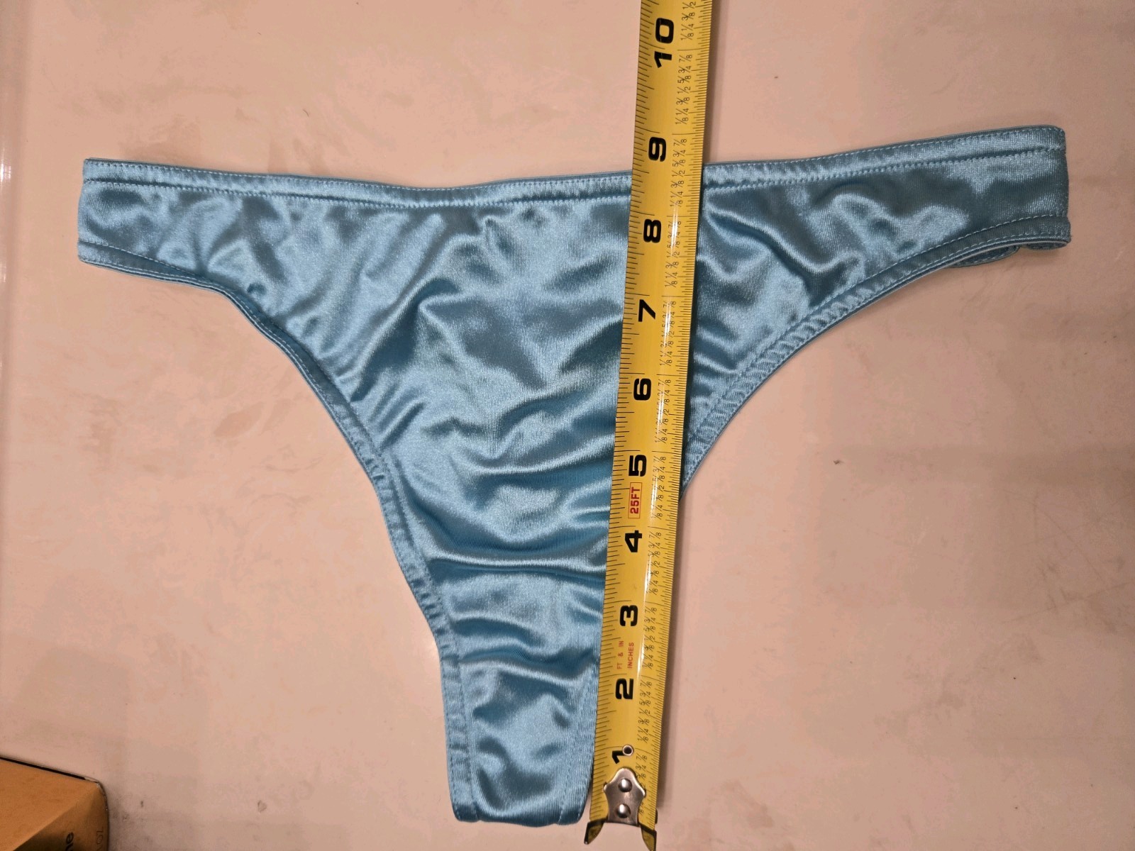 Vintage blue Satin Thong Unbranded Size Medium New Old Stock