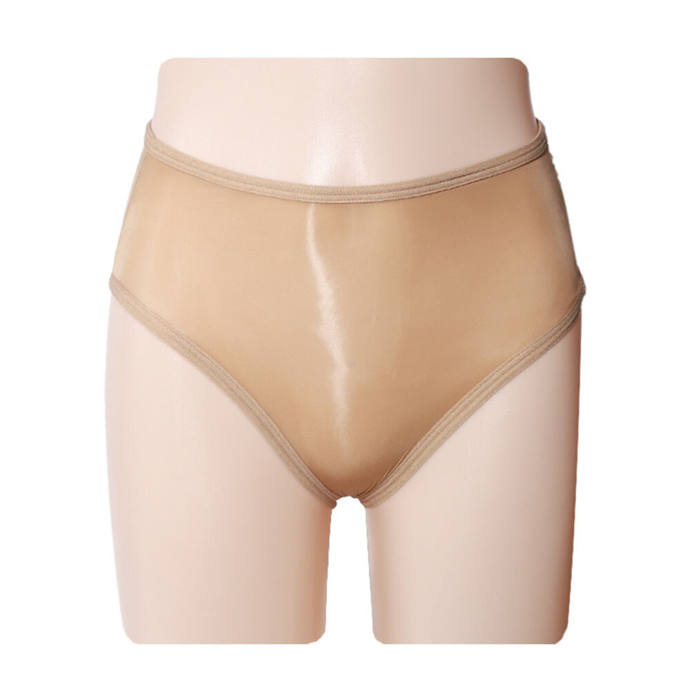 **Plus Size Women See Through Oil Shiny Glossy Briefs Underwear Panties Knickers