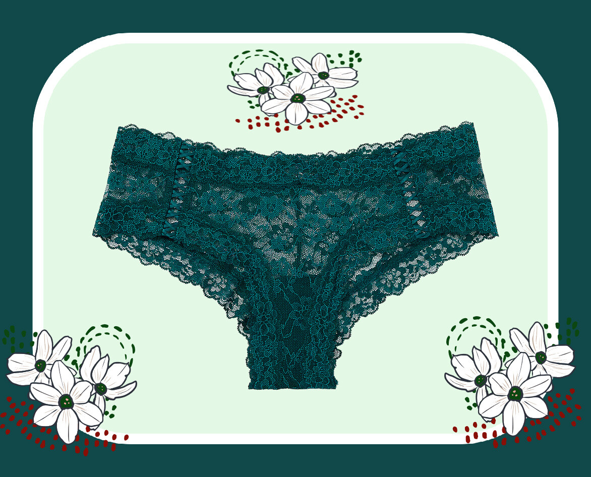 L XL XXL Dark Ivy Green LACE UP THE LACIE Victorias Secret CHEEKY Brief Panty