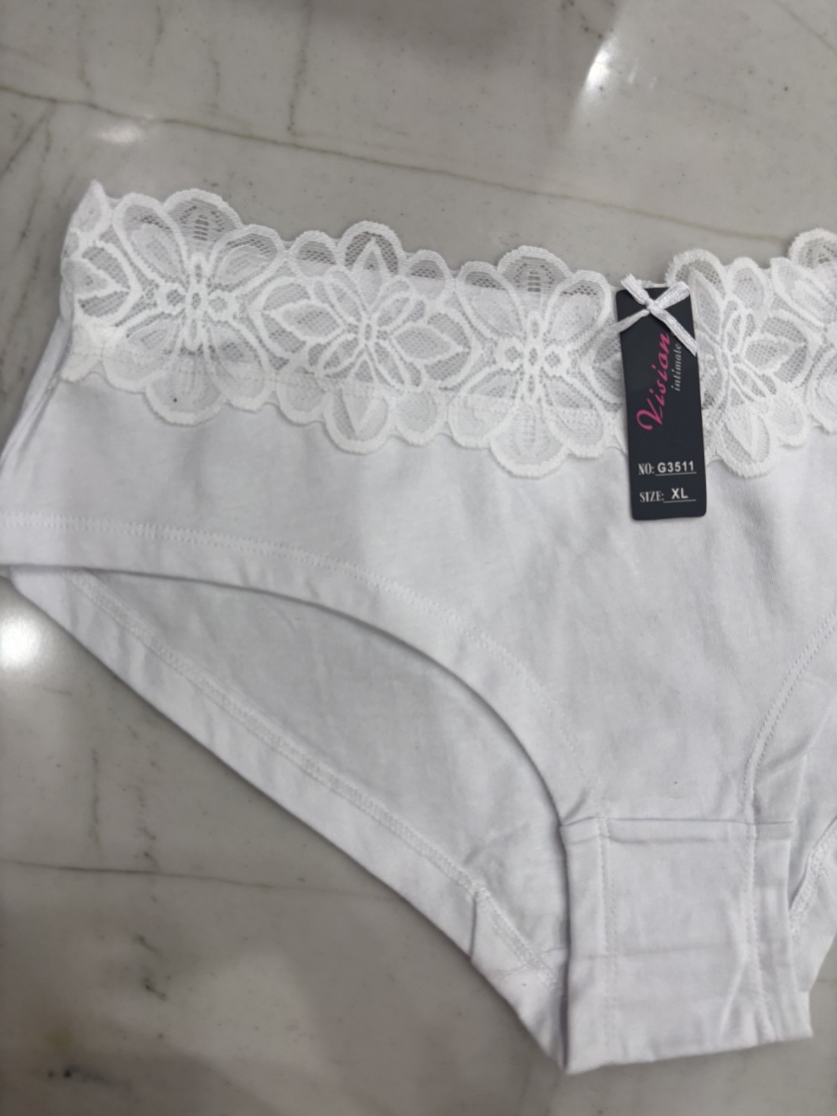 Vision Lace Trimmed Cotton Panty 4 Panties XL, different colors NWT.