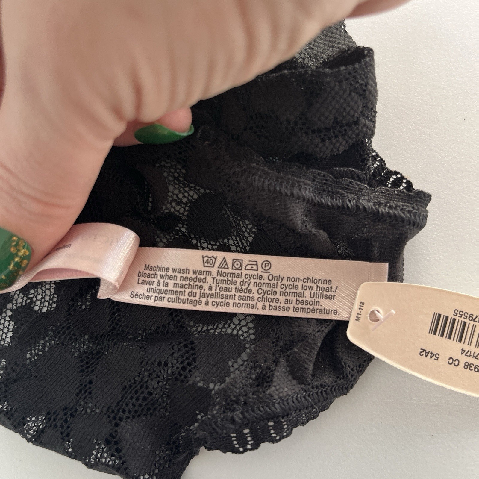 NEW Victorias Secret The Lacie Black Panties Sheer Lace Underwear One Size