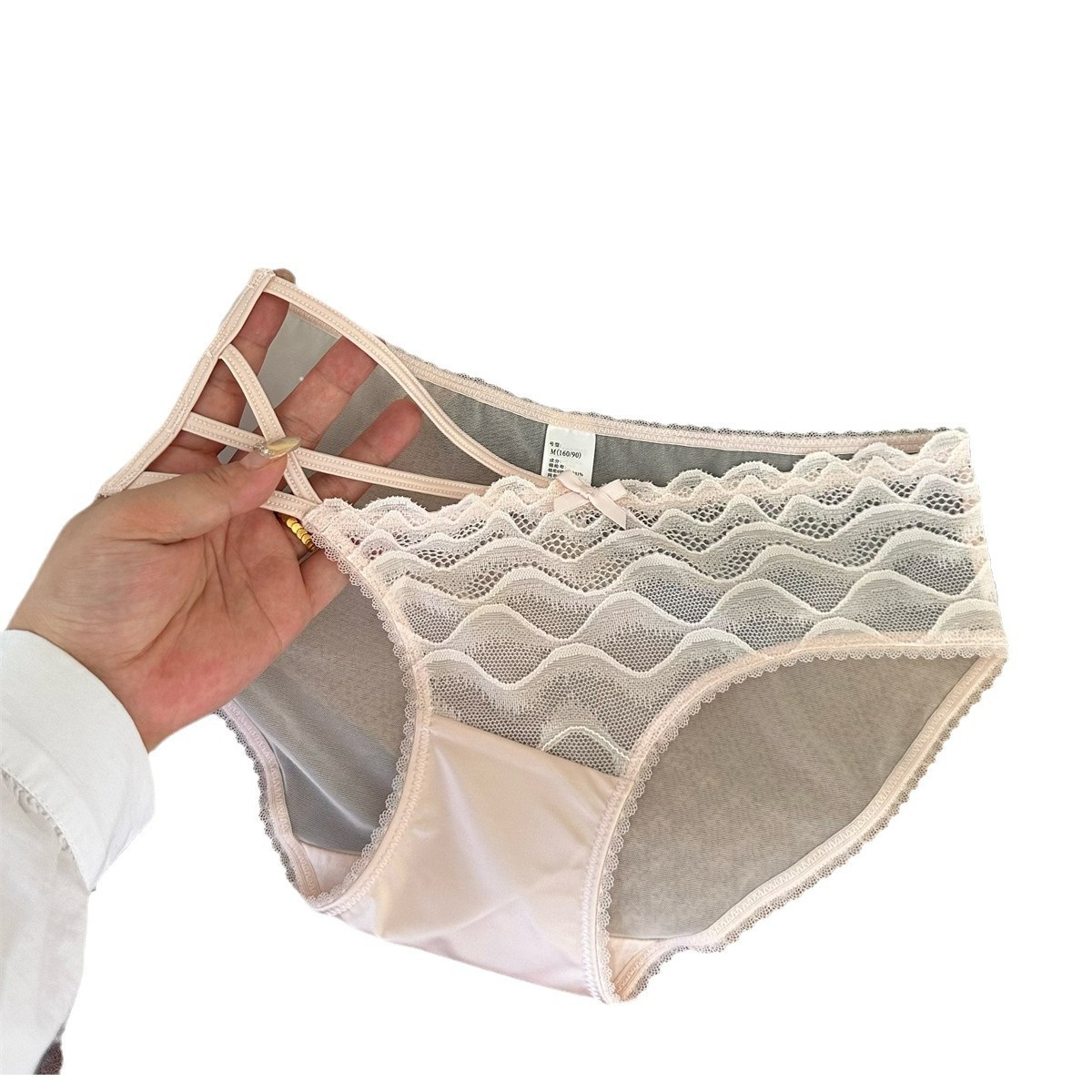 Lace Mid Low Rise Underwear Lightweight Breathable Sexy Triangle Pants