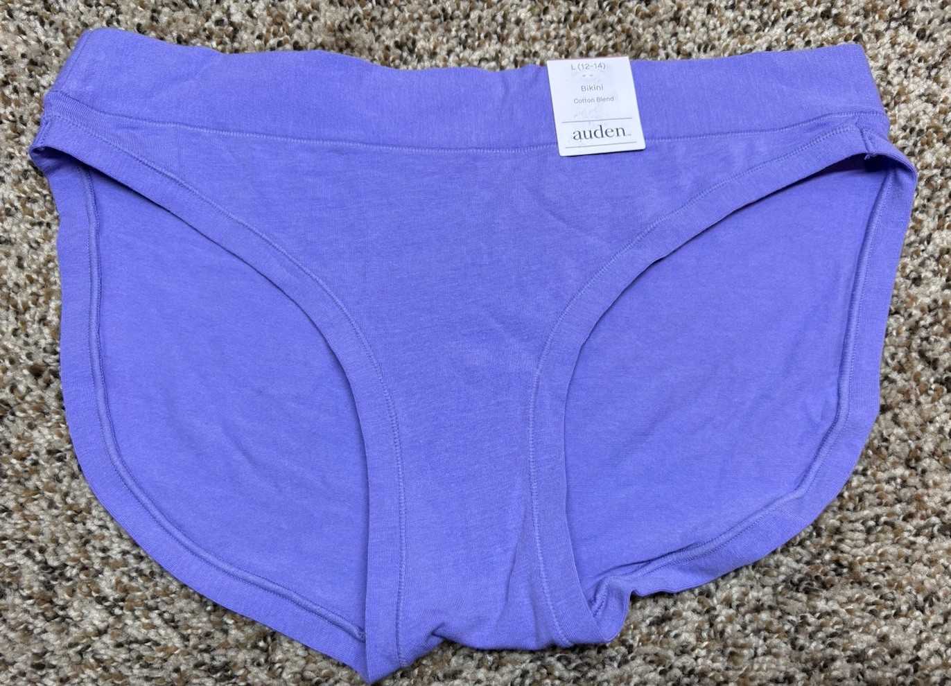 Auden Purple Cotton Blend Bikini Panty. Size: L (12-14).